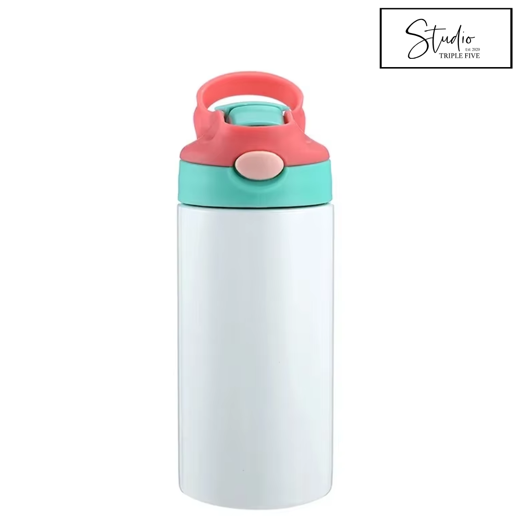12oz Stainless Steel Water Bottle (Various Coloured Lids)