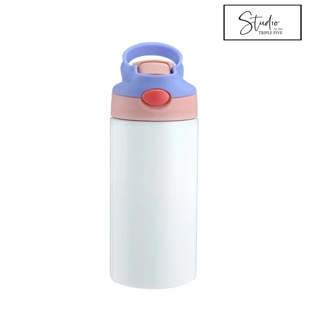 12oz Stainless Steel Water Bottle (Various Coloured Lids)