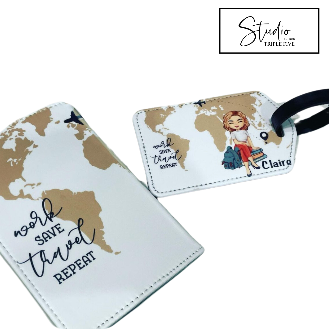 Custom Passport & Bag Tag Set