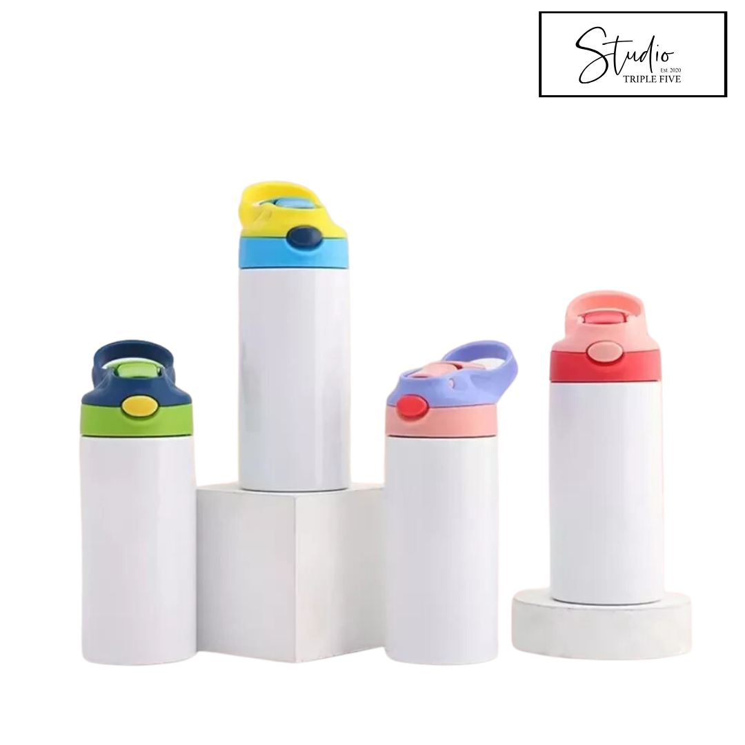 12oz Stainless Steel Water Bottle (Various Coloured Lids)
